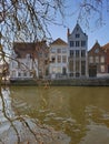 A wonderful view on a morning Brugges, Belgium from a canal Royalty Free Stock Photo