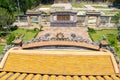 Wonderful view of the Meridian Gate to the Imperial City with the Purple Forbidden City within the Citadel in Hue, Vietnam Royalty Free Stock Photo