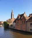 A wonderful view on a morning Brugge, Belgium from a canal Royalty Free Stock Photo