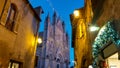 Wonderful view of Orvieto cathedral at twilight in Umbria