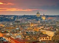 Wonderful view of Rome at sunset time