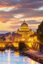 Wonderful view of St Peter Cathedral, Rome, Italy Royalty Free Stock Photo