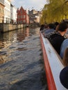 A wonderful view on a sunlit Gent, Belgium from a canal Royalty Free Stock Photo