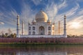 Wonderful view of Taj Mahal and the Yamuna, India, Agra Royalty Free Stock Photo