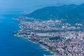 The wonderful view to the urban part and the beach of Ordu city Royalty Free Stock Photo