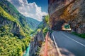 Wonderful view of tunel to Piva river pass.