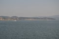 Wonderful Views Of The Bay With A Boat Navigating In Sanjenjo. Nature, Architecture, History. August 19, 2014. Sanjenjo,