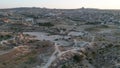 Wonderful views of Cappadocia through the eyes of an eagle. Quadrocycles. The view from the drone. Royalty Free Stock Photo