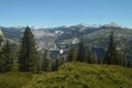 Wonderful Views Of A Forest From The Highest Part Of One Of The Mountains Of Yosemite National Park. Nature Travel Holidays. Royalty Free Stock Photo