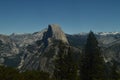 Wonderful Views Of The Half Dome From The Highest Part Of One Of The Mountains Of Yosemite National Park. Nature Travel Holidays. Royalty Free Stock Photo