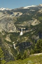 Wonderful Views Of Some Impressive Cascades From The Highest Part Of One Of The Mountains Of Yosemite National Park. Nature Travel Royalty Free Stock Photo