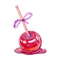 Clipart. Watercolor illustration. Candy apple picture. illustration. sweet. Food sketching.