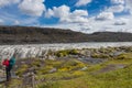 Wonderful waterfall in Iceland, summer time