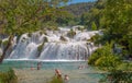Wonderful waterfall Skradinski Buk on a sunny day