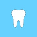 Wonderful white tooth design on a blue background