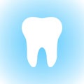 Wonderful white tooth design on a blue background