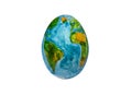 The wonderful world of fragile Earth in the form of egg Royalty Free Stock Photo