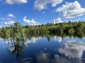 Wonderfull black river mirroring beautifull indonesian sky