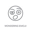 Wondering emoji linear icon. Modern outline Wondering emoji logo