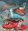 Wonderland series - Caterpillar smokes a hookah