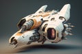 Wondrous futuristic small sci-fi space racer with engine for space racing.