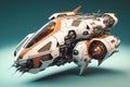 Wondrous futuristic small sci-fi space racer with engine for space racing.