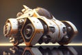 Wondrous futuristic small sci-fi space racer with engine for space racing.