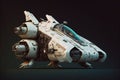 Wondrous futuristic small sci-fi space racer with engine for space racing.