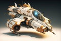 Wondrous futuristic small sci-fi space racer with engine for space racing.