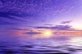 Wondrous sun above the silky ocean surface Royalty Free Stock Photo