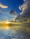 Wondrous sun above the silky ocean surface Royalty Free Stock Photo