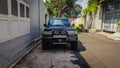 Toyota Land Cruiser J80 parked on the side of the road Royalty Free Stock Photo