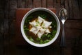 Wonton soup originating from northern China captured in foodgraphy