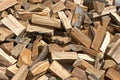 Broken firewood in small pieces 