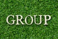 Wood letter in word group on green grass background Royalty Free Stock Photo