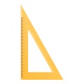 Wood angle ruler icon, cartoon style