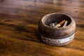 Wood ashtray Royalty Free Stock Photo