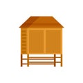 Wood asian house icon, flat style Royalty Free Stock Photo