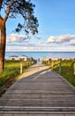 Wood away to the beach in Binz on the island of RÃÂ¼gen on the Baltic Sea. Mecklenburg-Vorpommern, Germany Royalty Free Stock Photo