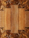 Wood background with carving Royalty Free Stock Photo