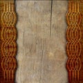 Wood background with celtic pattern