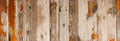 Wood background with grunge texture of old boards, rustic floor with peeling brown red paint, polished planks, close up Royalty Free Stock Photo