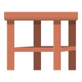 Wood backless chair icon cartoon vector. Outdoor wooden furniture Royalty Free Stock Photo