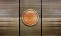 Wood banner on wood wall architectur Japaniese style Royalty Free Stock Photo