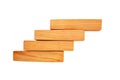 Wood bar pieces on isolated background. Climbing horizontal wooden bars as concept of kids development toy, construction or