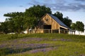Wood Barn on the Bluebonnet Trail Near Ennis, Texas Royalty Free Stock Photo