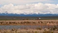 Wood Barn Wallowa Mountains Puffy Clouds Dramatic Oregon Skyline