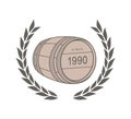 Wood barrel with since 1990 message