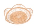 Wood basket wicker wooden in handmade 45 degree view