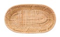 Wood basket wicker wooden in handmade top view